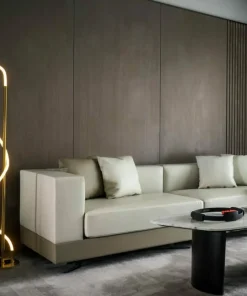Ozdobna, złota lampa stojąca LED ABR-EOS-G-30W SPIRALI | Kaja*Sklep Kaja Discount