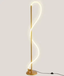 Ozdobna, złota lampa stojąca LED ABR-EOS-G-30W SPIRALI | Kaja*Sklep Kaja Discount