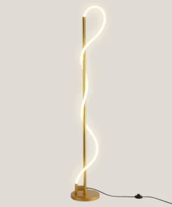 Ozdobna, złota lampa stojąca LED ABR-EOS-G-30W SPIRALI | Kaja*Sklep Kaja Discount
