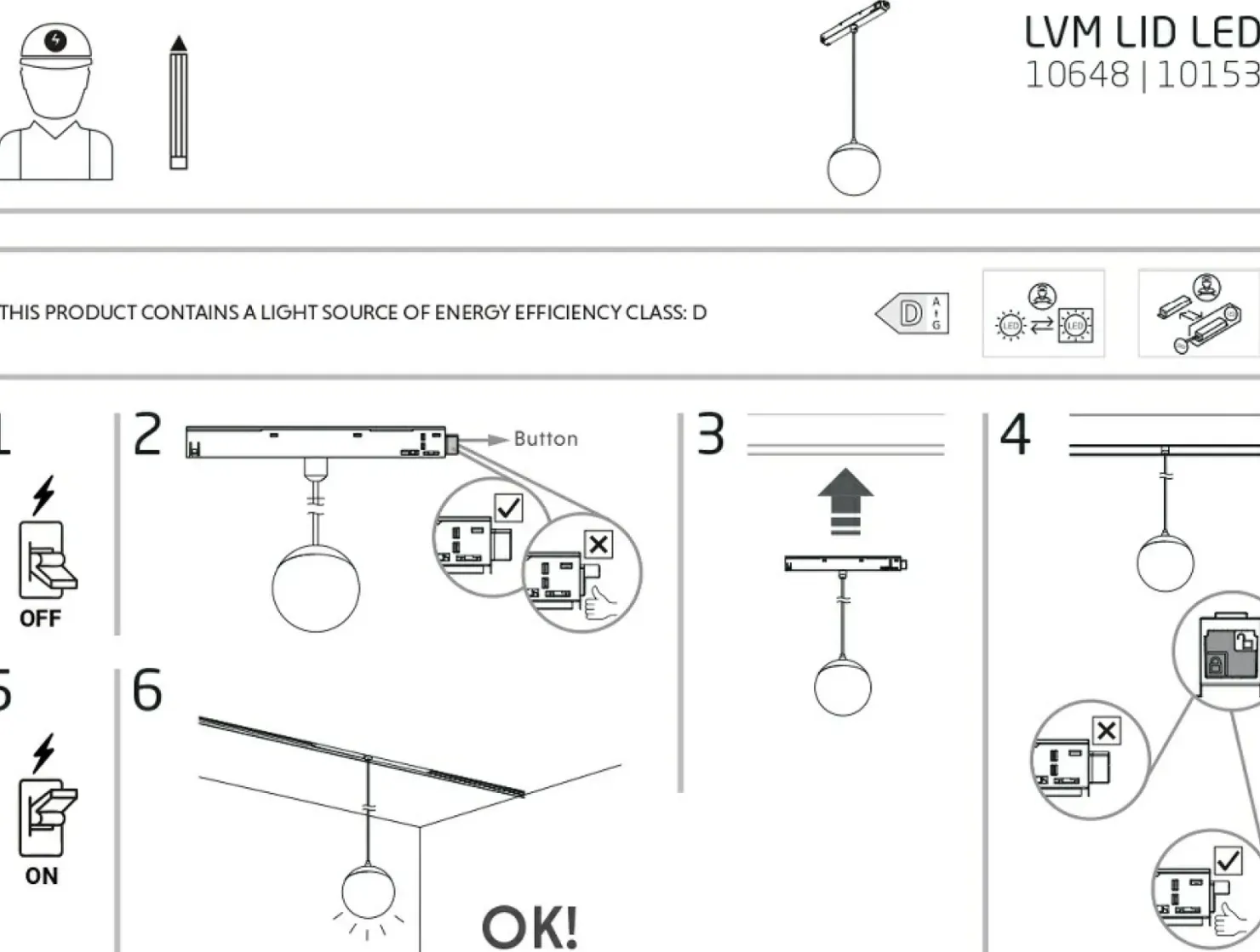 Ozdobny zwis do szyny magnetycznej 1F 10153 LVM LID LED | Kaja*Sklep Kaja Cheap