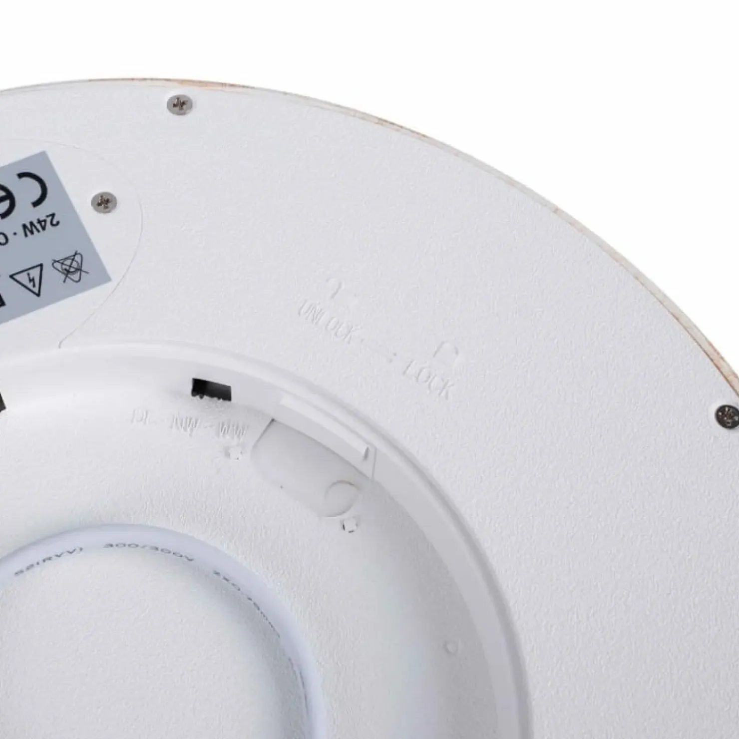 Płaska, drewniana lampa LED, koło 30cm ABR-PLO-OCED-24W MAZE | Kaja*Sklep Kaja Sale