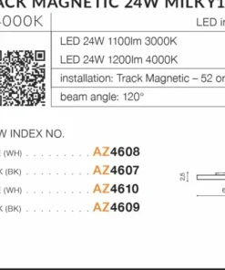 Płaska lampa LED do szyby 1-fazowej magnetycznej AZ4609 SAGA | Kaja*Sklep Kaja Sale