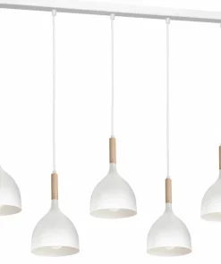 Store Sklep Kaja Pięć źródeł światła, podłużna lampa wisząca LX 3711 z serii NOAK WOOD
