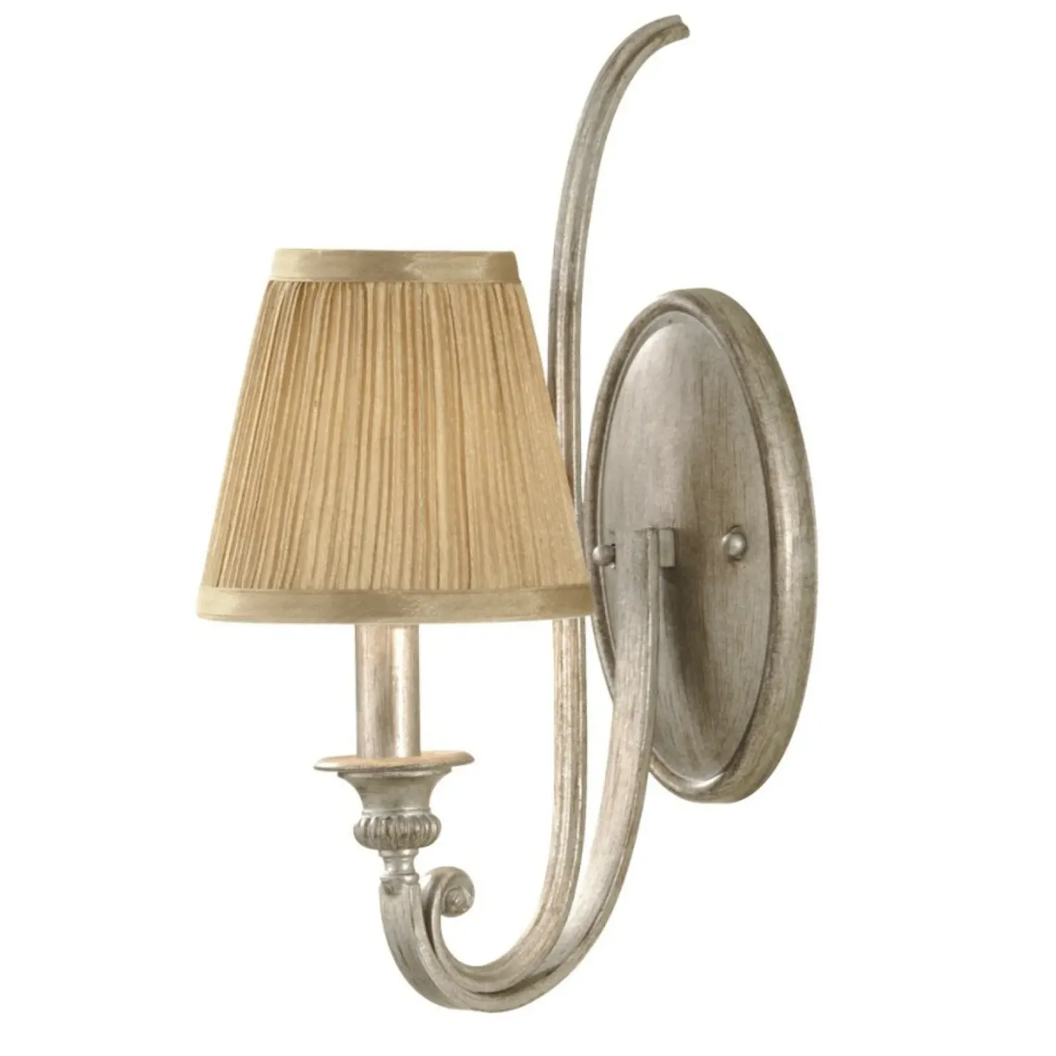 Piaskowo-srebrna lampa ścienna FE-ABBEY1 z serii ABBEY*Sklep Kaja Cheap