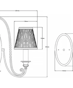 Piaskowo-srebrna lampa ścienna FE-ABBEY1 z serii ABBEY*Sklep Kaja Cheap