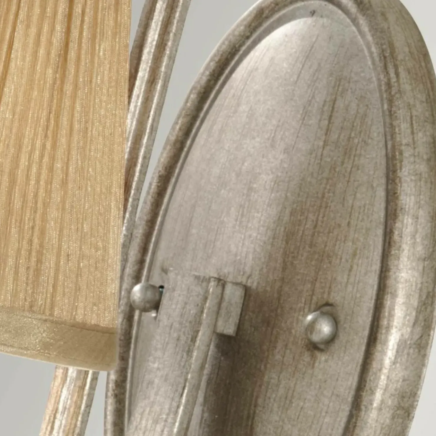 Piaskowo-srebrna lampa ścienna FE-ABBEY1 z serii ABBEY*Sklep Kaja Cheap