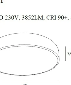 Plafon łazienkowy ze ściemniaczem ⌀45cm MX C0214 ROUNDY | Kaja*Sklep Kaja Online