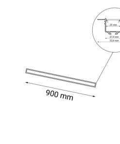 Plafon listwa LED podtynkowa 90cm 3000K ANT 1950 HANAWA | Kaja*Sklep Kaja New