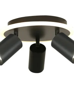 Plafon z ledem i trzema reflektorami LP-0612/3C ROUND BK PARMA | Kaja*Sklep Kaja Best Sale