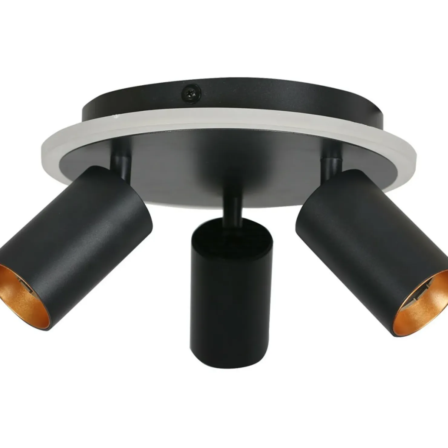 Plafon z ledem i trzema reflektorami LP-0612/3C ROUND BK PARMA | Kaja*Sklep Kaja Best Sale