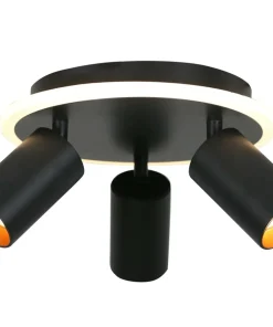 Plafon z ledem i trzema reflektorami LP-0612/3C ROUND BK PARMA | Kaja*Sklep Kaja Best Sale