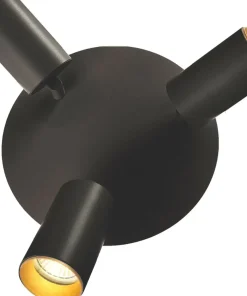 Plafon z ledem i trzema reflektorami LP-0612/3C ROUND BK PARMA | Kaja*Sklep Kaja Best Sale
