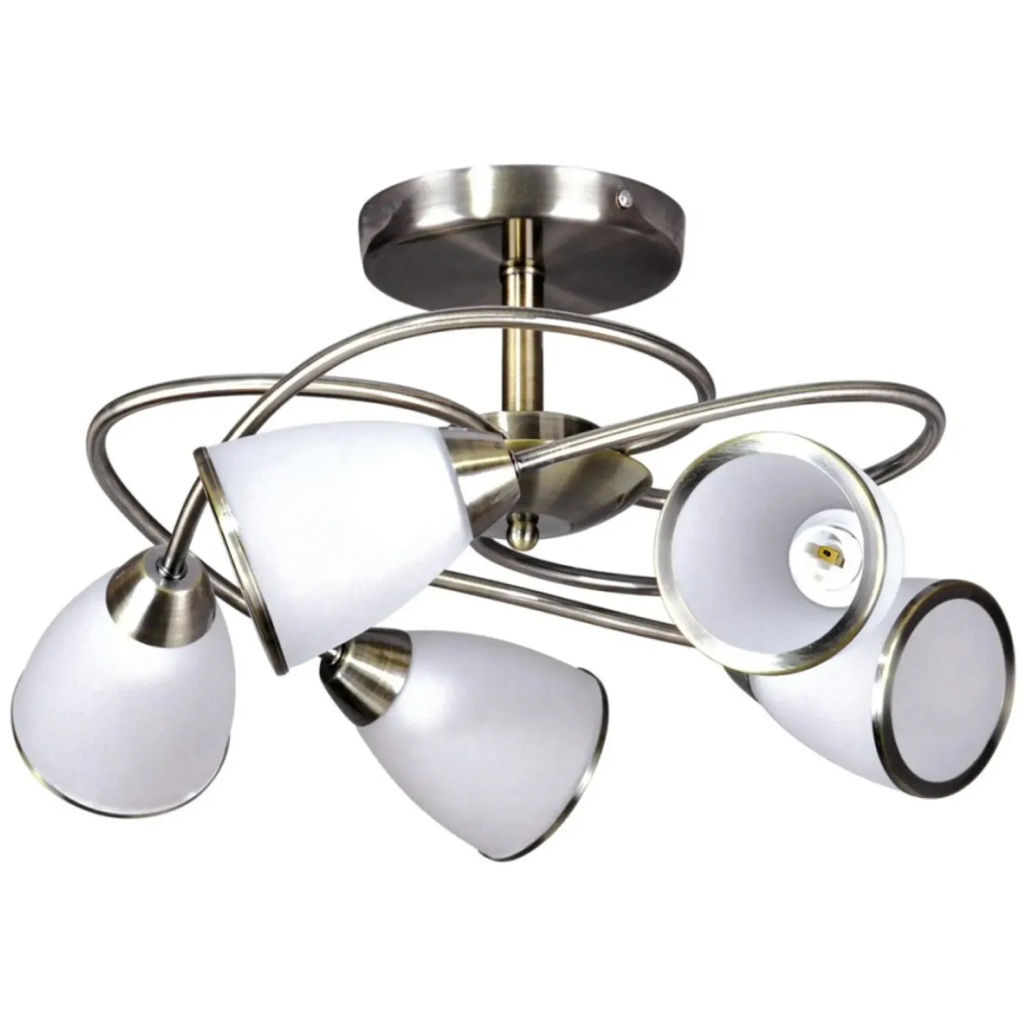 Plafon z mlecznymi kloszami K-JSL-6059/5 AB PLATO | Kaja Oświetlenie*Sklep Kaja Discount