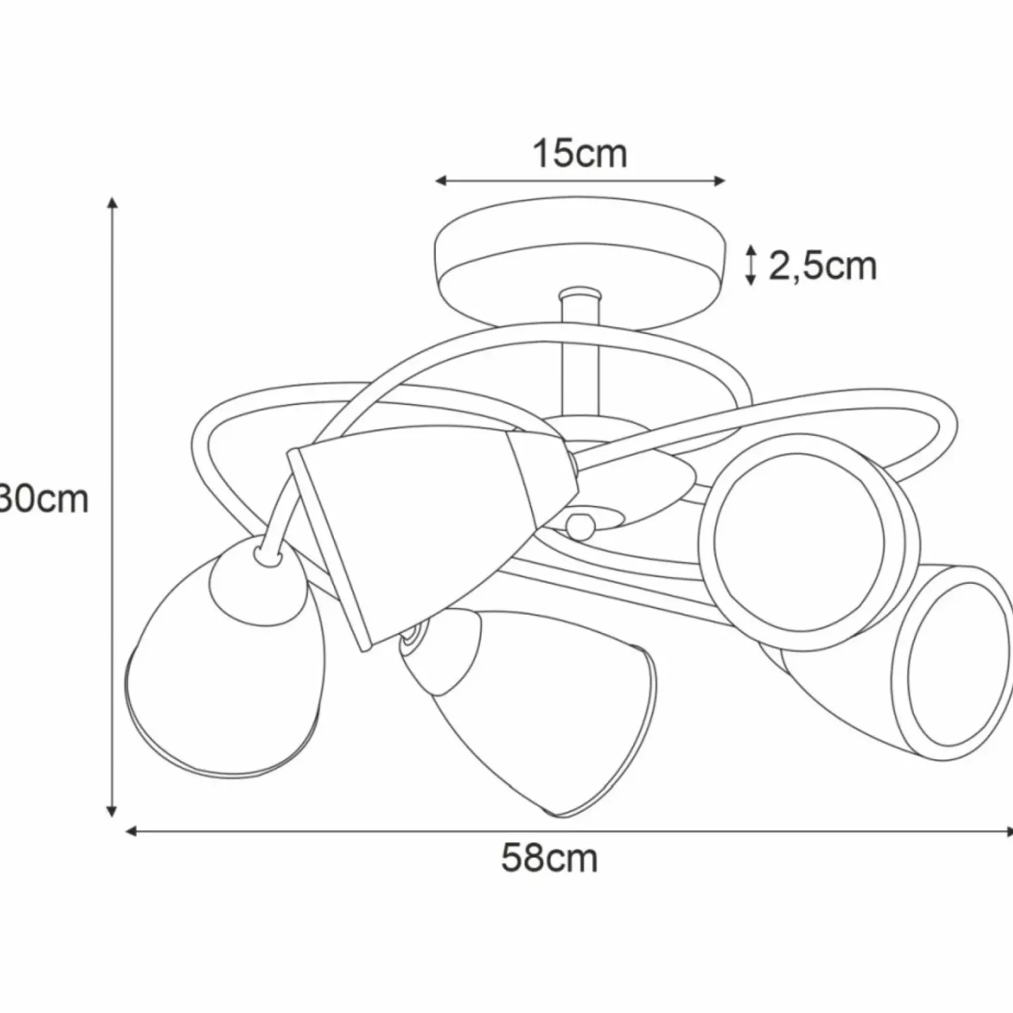 Plafon z mlecznymi kloszami K-JSL-6059/5 AB PLATO | Kaja Oświetlenie*Sklep Kaja Discount