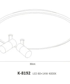 Plafon z wbudowanym LED-em, z reflektorami K-8192 z serii LOGAN | Kaja Oświetlen*Sklep Kaja New
