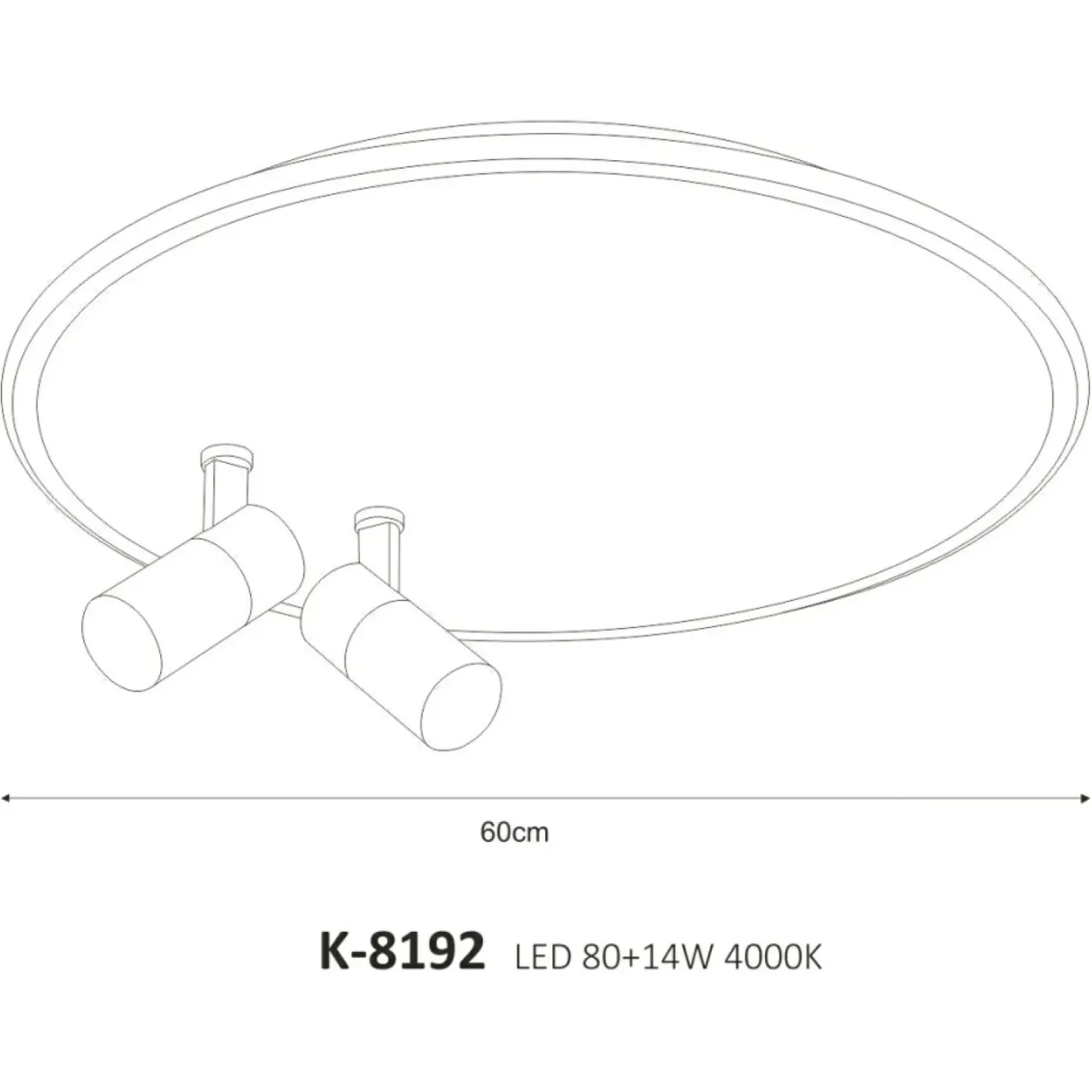 Plafon z wbudowanym LED-em, z reflektorami K-8192 z serii LOGAN | Kaja Oświetlen*Sklep Kaja New