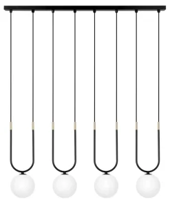 Flash Sale Sklep Kaja Poczwórna lampa wisząca ze złotymi dekoracjami K-5592 z serii ENZO