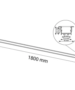 Podtynkowa lampa z ciepłym światłem 180cm 3000K ANT 1837 HIATE | Kaja*Sklep Kaja Outlet