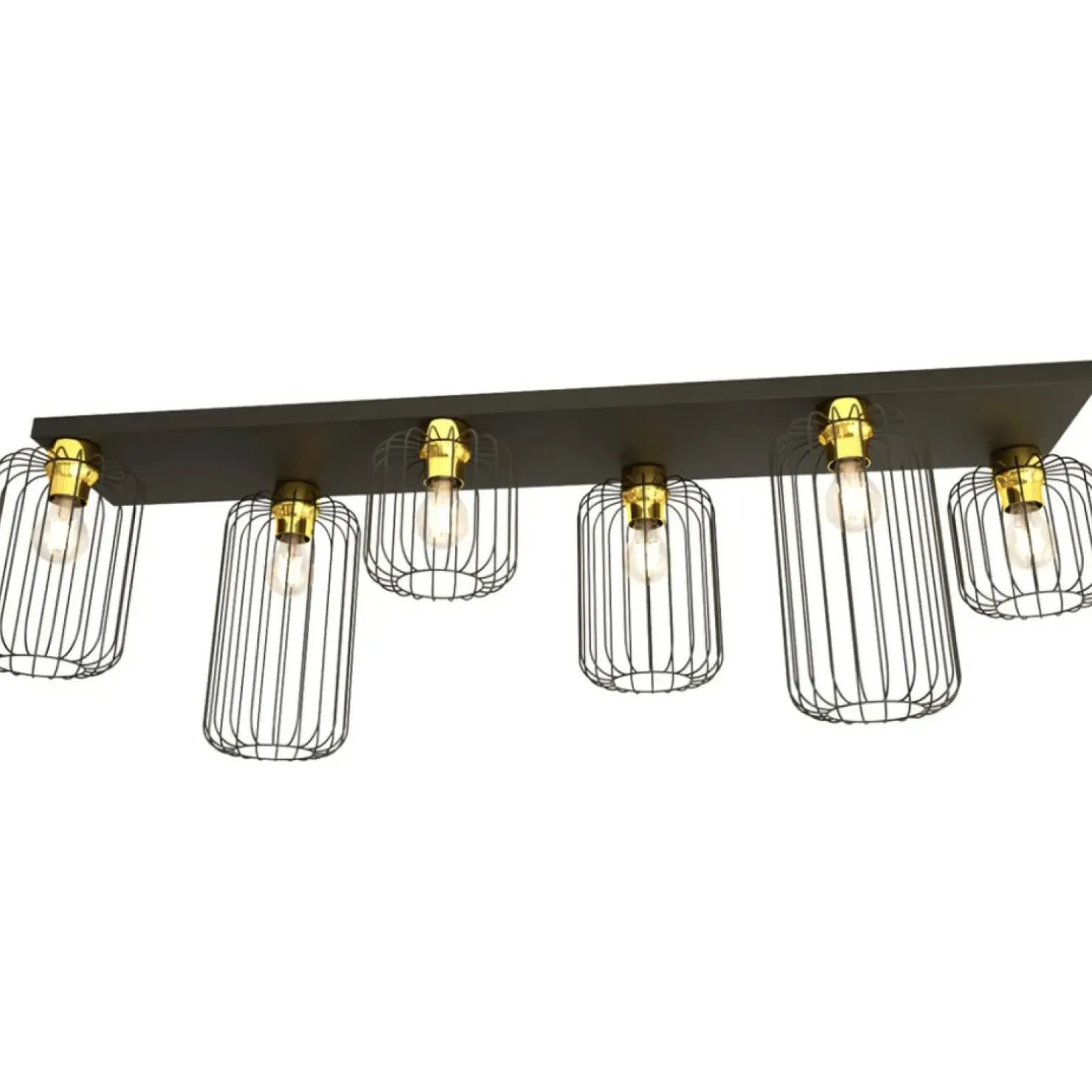 Outlet Sklep Kaja Podłużna lampa sufitowa do pokoju dziennego 1366/6 z serii BARN