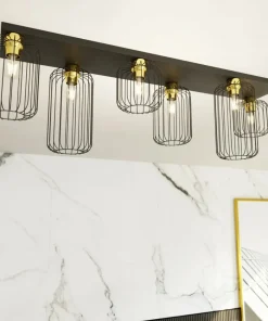 Outlet Sklep Kaja Podłużna lampa sufitowa do pokoju dziennego 1366/6 z serii BARN
