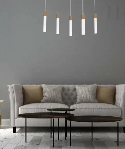 Shop Sklep Kaja Podłużna lampa wisząca, pięć źródeł światła MLP7477 z serii SOLO SAWN | Kaja Ośw