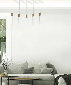 Shop Sklep Kaja Podłużna lampa wisząca, pięć źródeł światła MLP7477 z serii SOLO SAWN | Kaja Ośw