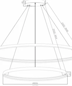New Sklep Kaja Podwójna czarna lampa LED PL210503-800+1200-BK CARLO | Kaja