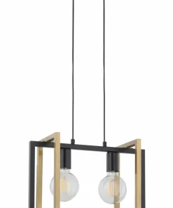Fashion Sklep Kaja Podwójna, czarno-złota lampa wisząca do sypialni SIG 32232 EDEN