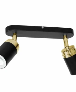 New Sklep Kaja Podwójna lampa sufitowa, czarne reflektorki LX 5164 z serii RENO