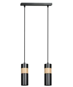Best Sale Sklep Kaja Podwójna lampa wisząca na listwie w czarnym kolorze 732/2 serii AKA