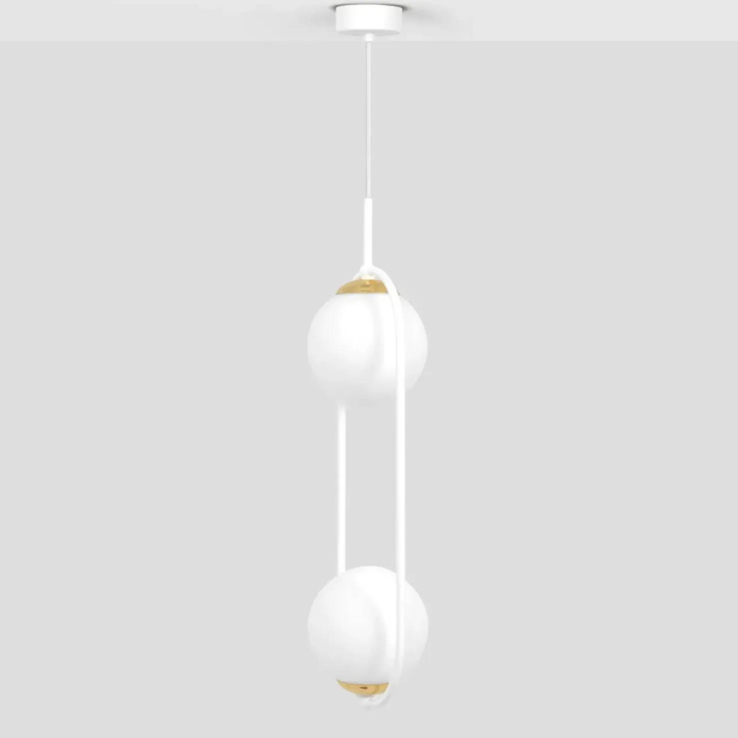 Flash Sale Sklep Kaja Podwójna lampa wisząca z białymi kloszami K-5301 z serii ARLENA