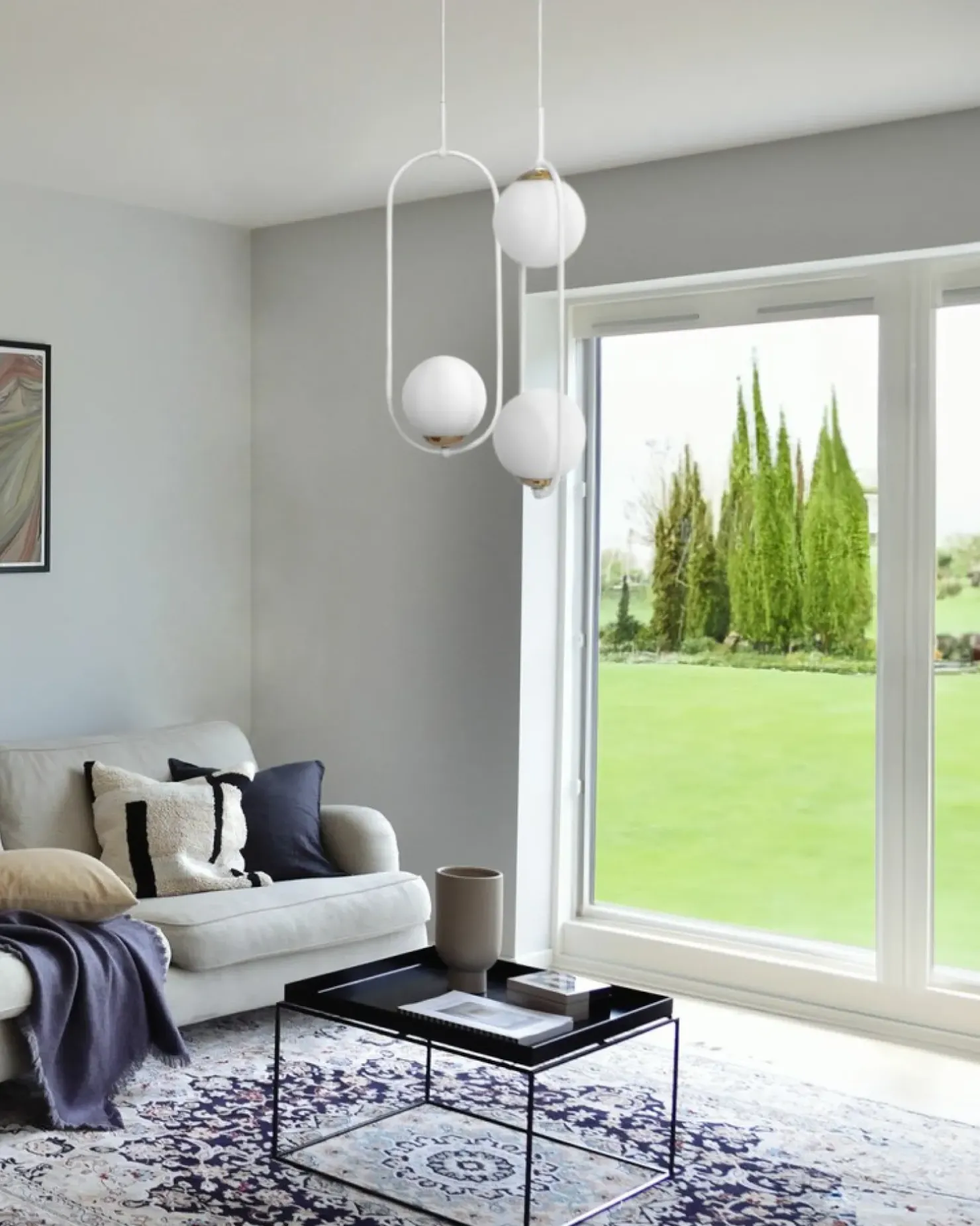 Flash Sale Sklep Kaja Podwójna lampa wisząca z białymi kloszami K-5301 z serii ARLENA