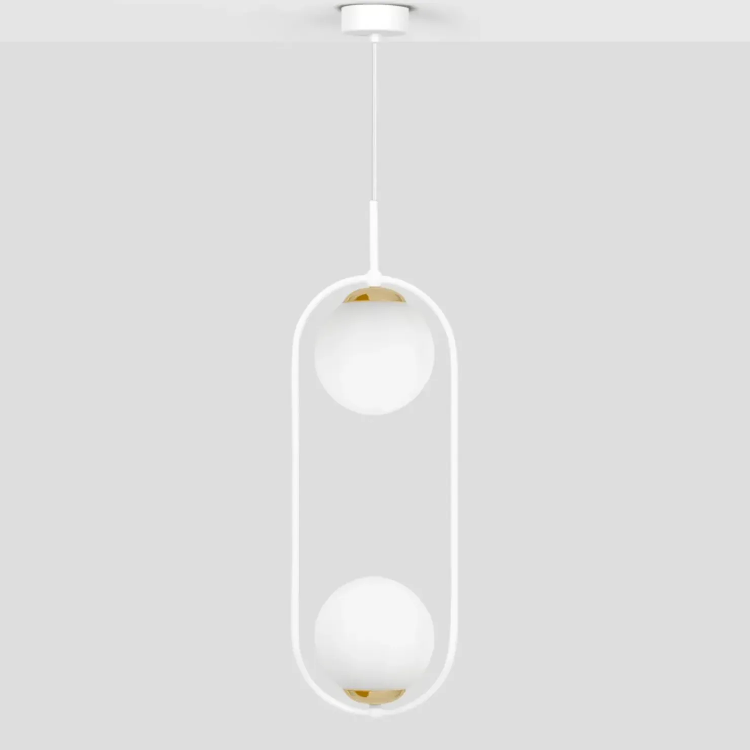 Flash Sale Sklep Kaja Podwójna lampa wisząca z białymi kloszami K-5301 z serii ARLENA