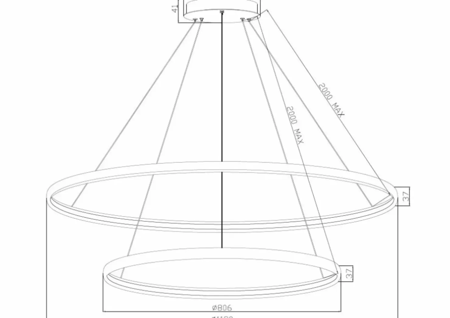 Clearance Sklep Kaja Podwójna złota lampa LED PL210503-800+1200-GD CARLO | Kaja