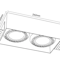Podwójne oczko wpustowe 12x24,2cm GU10/ES111 ANT 3271 z serii CAGE*Sklep Kaja Store