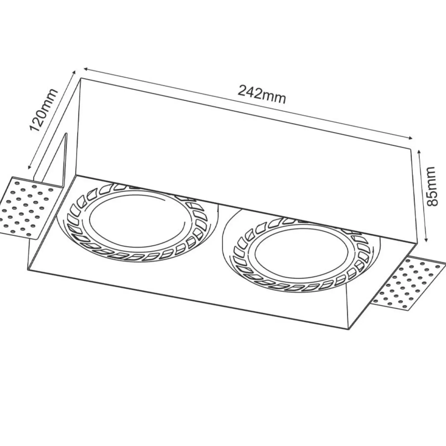 Podwójne oczko wpustowe 12x24,2cm GU10/ES111 ANT 3271 z serii CAGE*Sklep Kaja Store