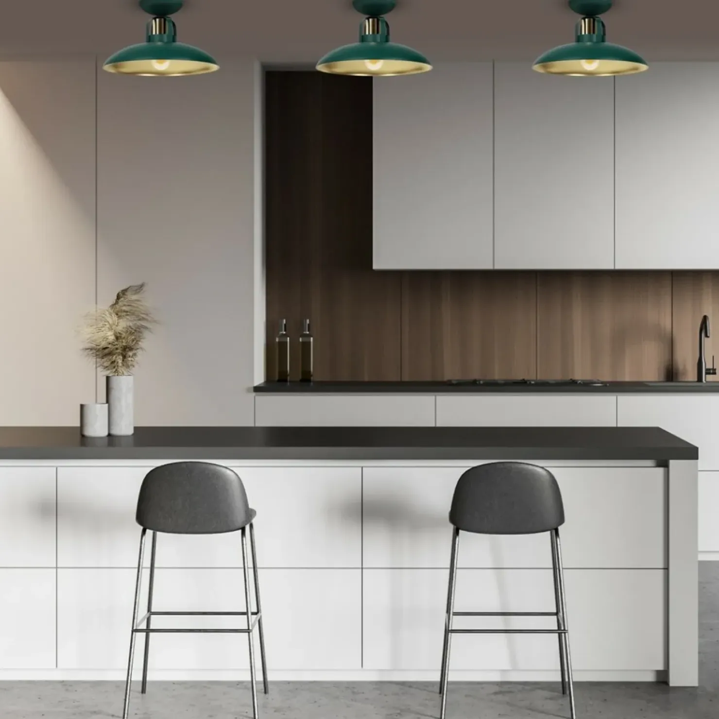 Store Sklep Kaja Pojedyncza lampa sufitowa w kolorze zielonym MLP7708 z serii FELIX | Kaja Oświet