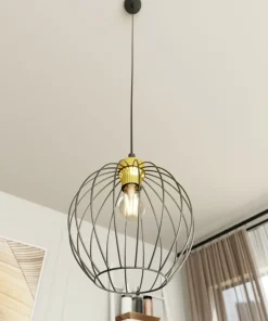 New Sklep Kaja Pojedyncza lampa wisząca z drucainym kloszem 1368/1 z serii NANDO