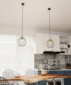 New Sklep Kaja Pojedyncza lampa wisząca z drucainym kloszem 1368/1 z serii NANDO