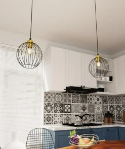 New Sklep Kaja Pojedyncza lampa wisząca z drucainym kloszem 1368/1 z serii NANDO