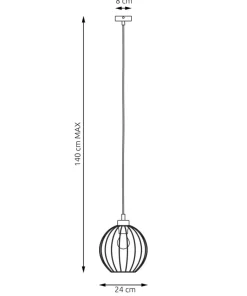 New Sklep Kaja Pojedyncza lampa wisząca z drucainym kloszem 1368/1 z serii NANDO