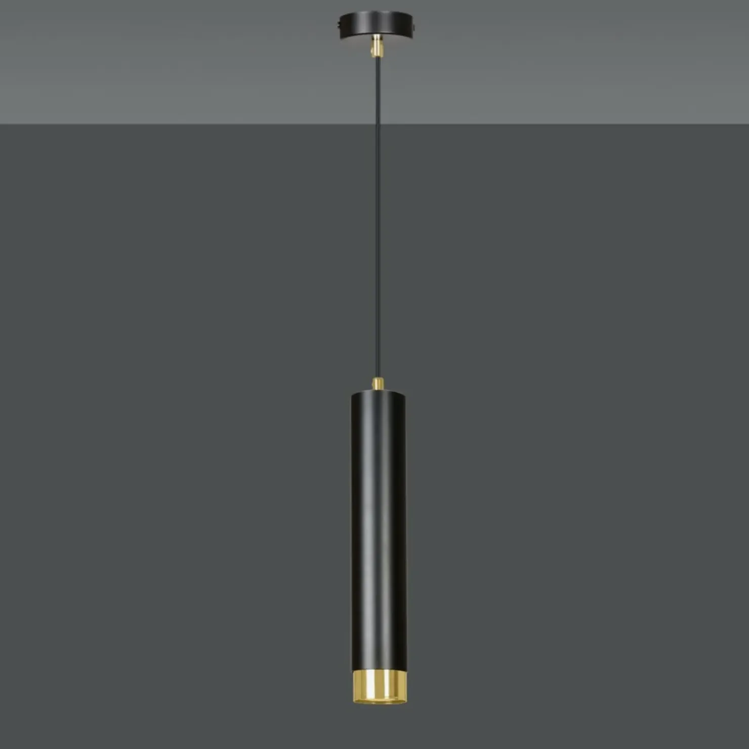 Outlet Sklep Kaja Pojedyncza lampa wisząca ze złotym elementem 644/1 | Kaja Oświetlenie