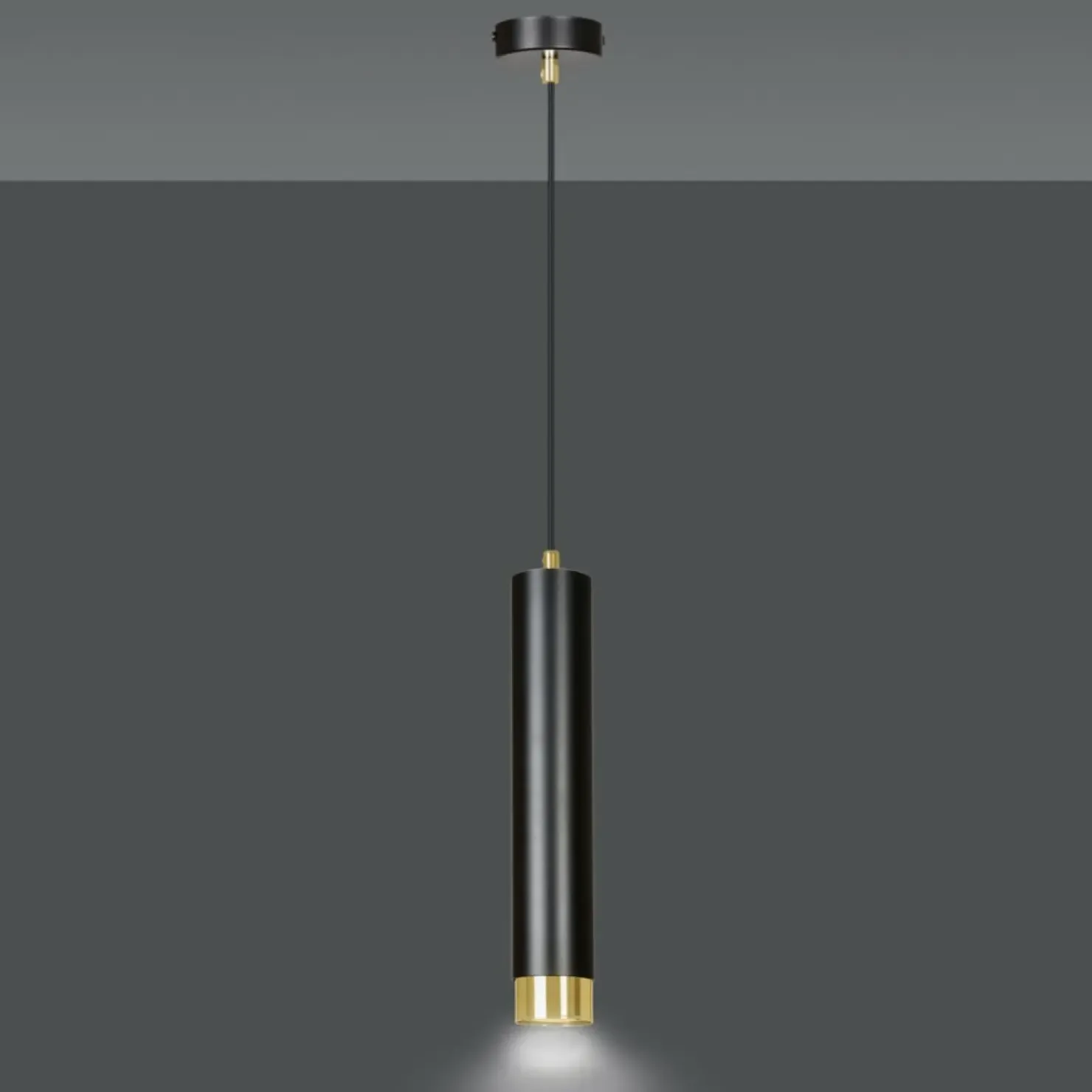 Outlet Sklep Kaja Pojedyncza lampa wisząca ze złotym elementem 644/1 | Kaja Oświetlenie