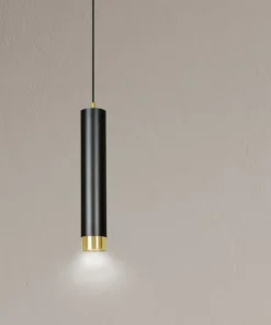 Outlet Sklep Kaja Pojedyncza lampa wisząca ze złotym elementem 644/1 | Kaja Oświetlenie