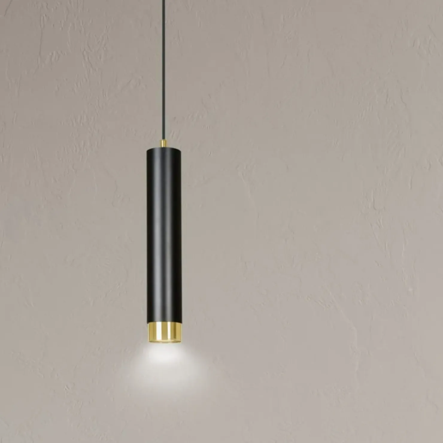 Outlet Sklep Kaja Pojedyncza lampa wisząca ze złotym elementem 644/1 | Kaja Oświetlenie