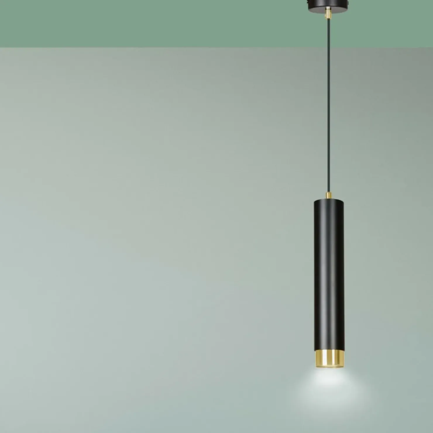 Outlet Sklep Kaja Pojedyncza lampa wisząca ze złotym elementem 644/1 | Kaja Oświetlenie