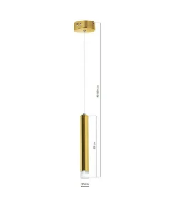 Best Sale Sklep Kaja Pojedyncza lampa wisząca, złota, ledowa tuba ML5713 z serii GOLDIE | Kaja Oświet