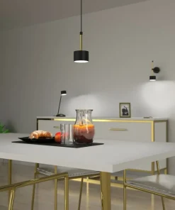 Store Sklep Kaja Pojedyncza lampa wisząca, złote elementy MLP7760 z serii ARENA | Kaja Oświetleni