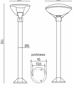 Pojedyncza, modernistyczna lampa ogrodowa TEO 2 z serii TEO | Kaja Oświetlenie*Sklep Kaja Store