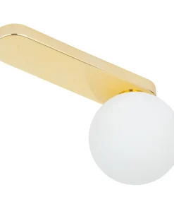 Shop Sklep Kaja Pojedyncza, złota lampa sufitowa z białą kulą TK 4698 z serii BIANCA